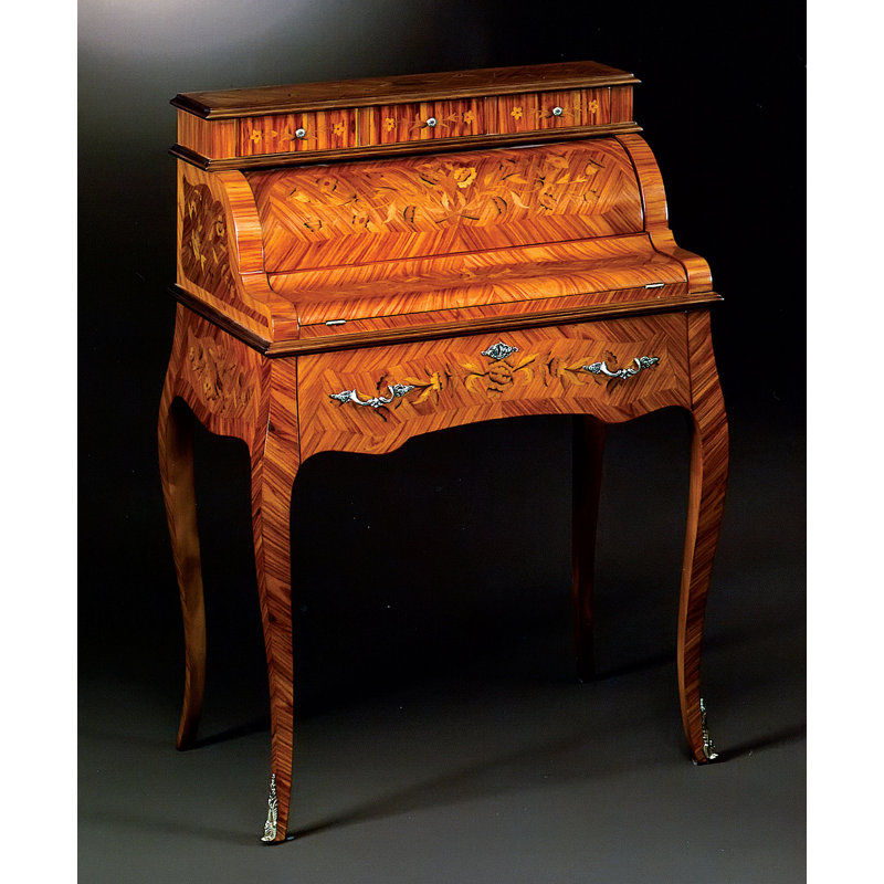 Bombay Curved Solid Wood Secretary Desk